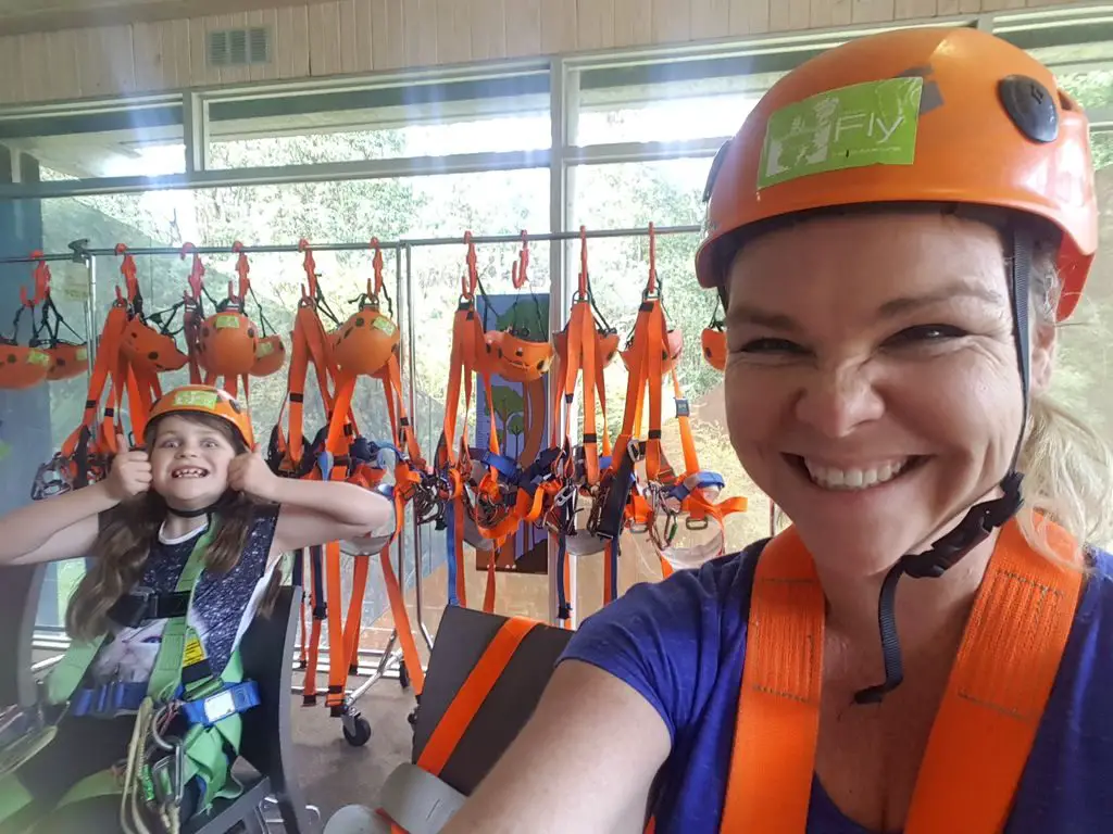 Otway Fly Treetop Adventures - Mia and I ready