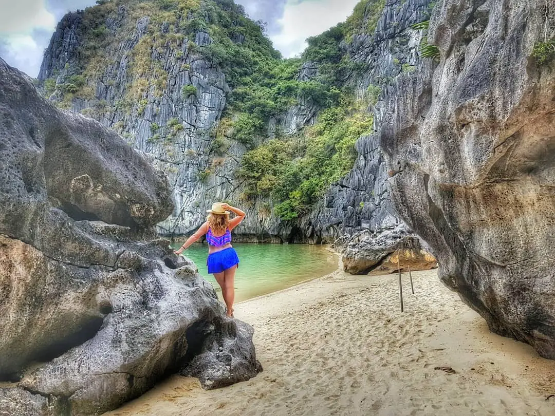 Halong Bay cruise beach life