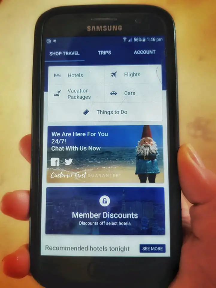 Travelocity app - in your hand