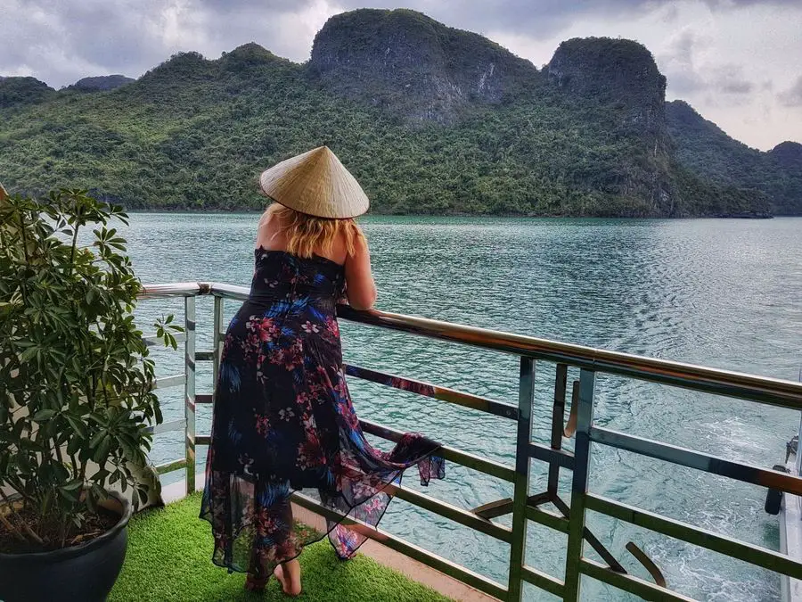 Halong Bay cruise balcony