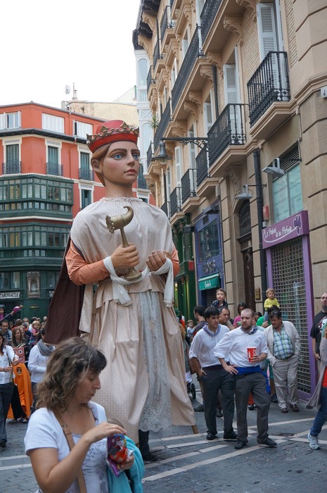 My Kids Running With The Bulls in Pamplona Spain | San Fermín Txikito Giants Parade