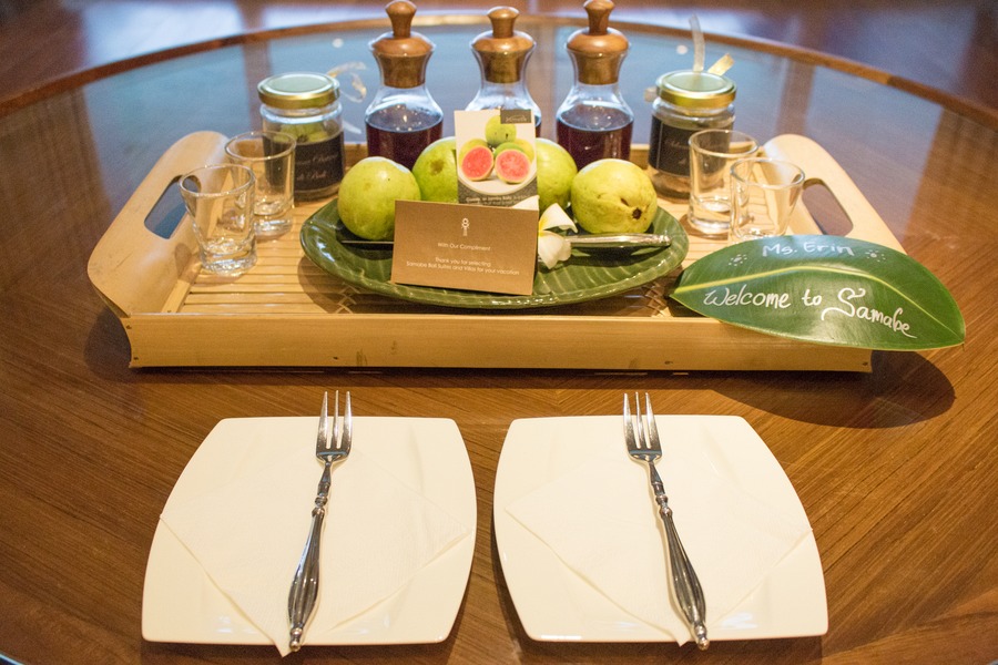 Welcome tray in room Samabe Bali