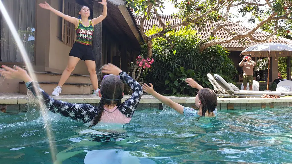 Aqua fitness in a pool in bali