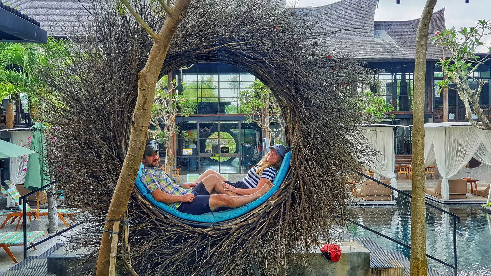 quarantine hotels in Bali - couple in birds nest bali club
