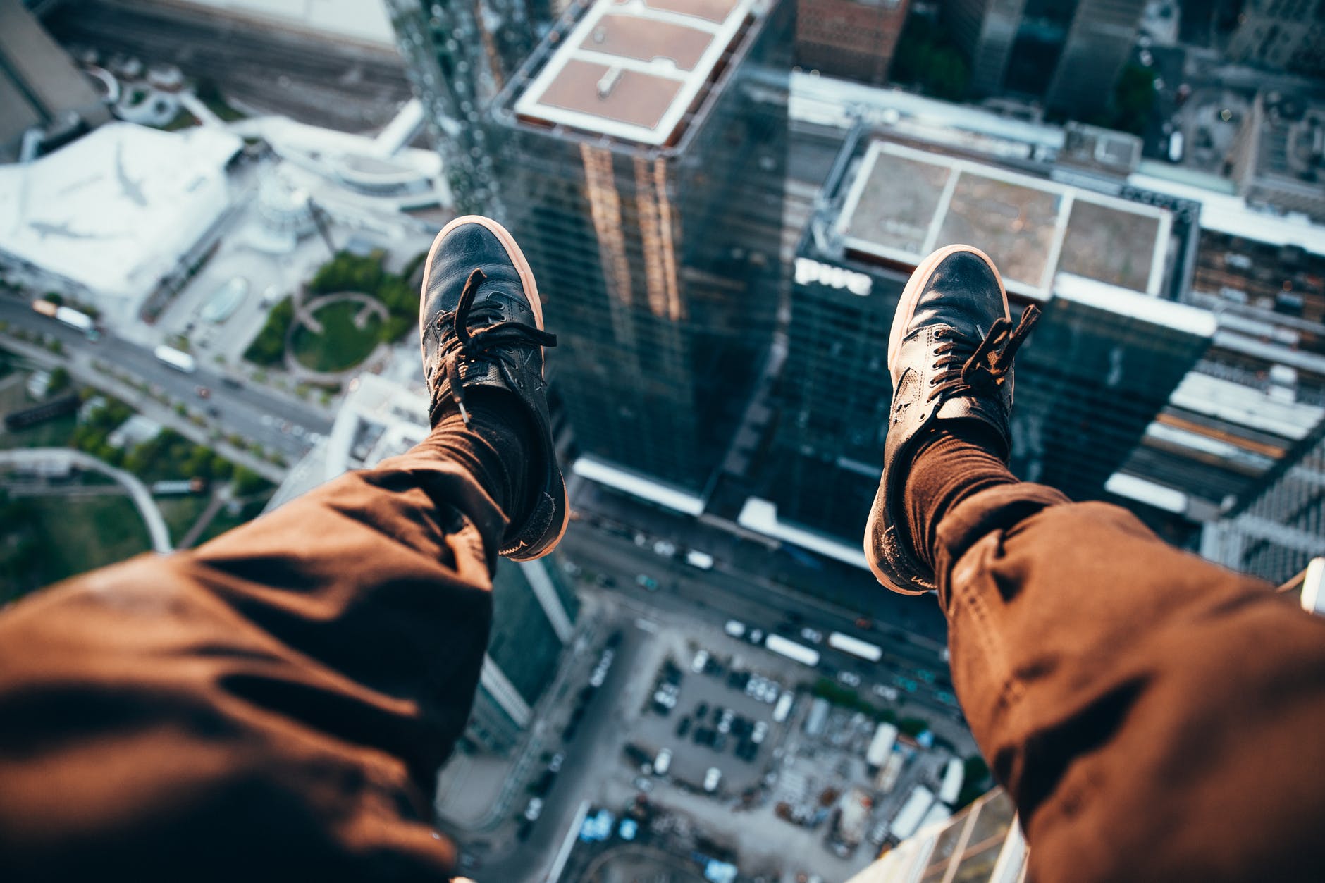 above adult blur buildings