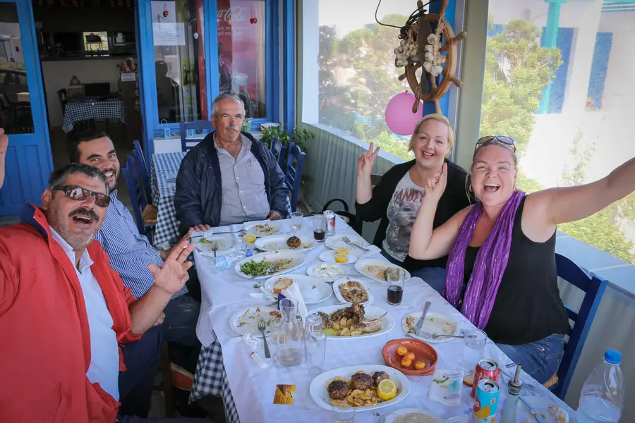 food to eat in Greece - lunch time on Greek island