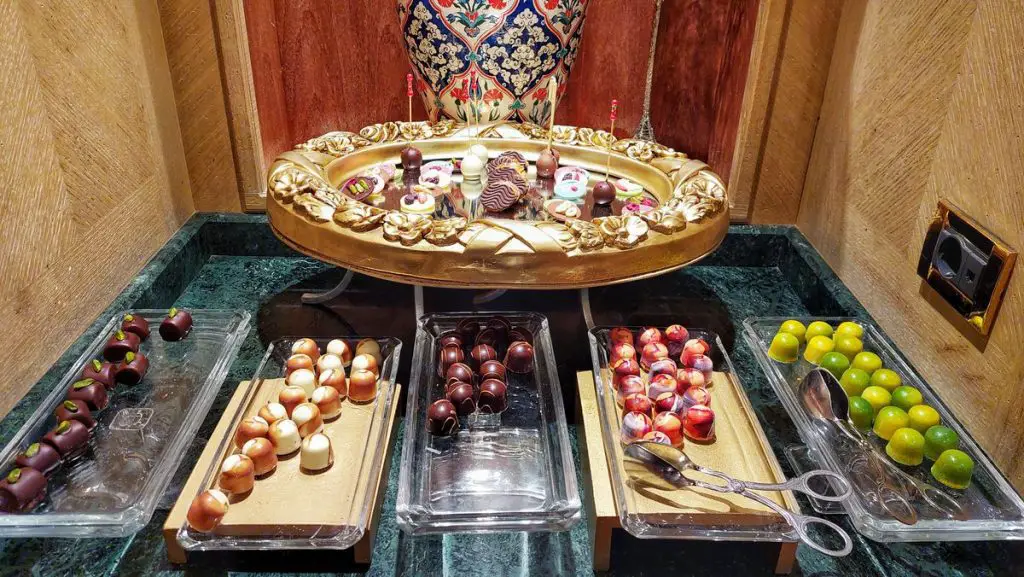 Turkish brunch at Ciragan Palace Istanbul chocolate