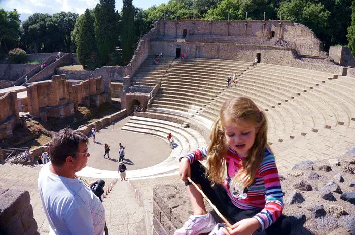 Pompeii with kids - ampitheatre