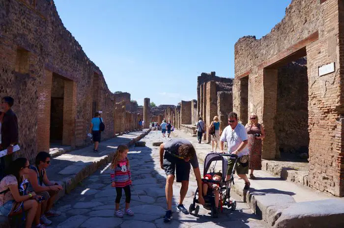 Pompeii with kids - stroller problems
