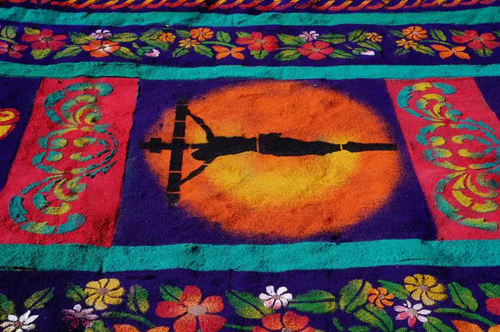 Semana Santa Antigua Guatemala sawdust carpet
