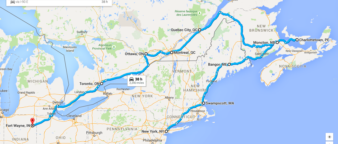 2 Year North America Road Trip Itinerary - Phase 1