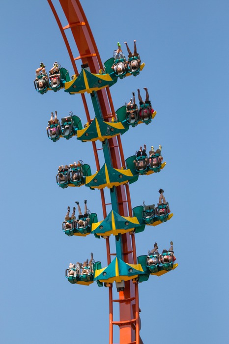 theme park roller coaster - midwest usa 