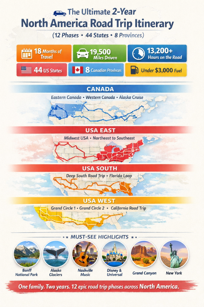 2 Year North America Road Trip Itinerary - USA & Canada