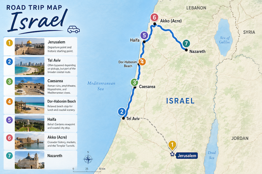 Jerusalem to Nazareth Route