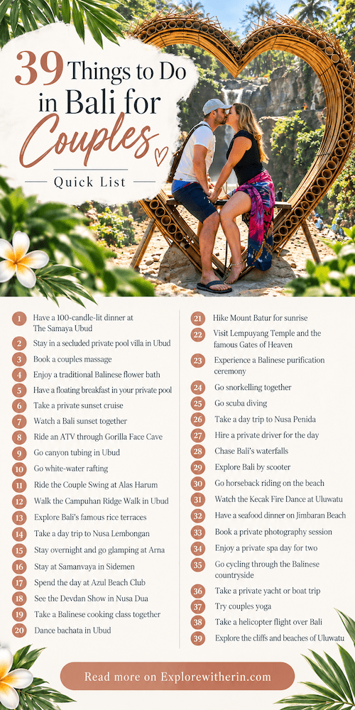 Best things to do in Bali for couples